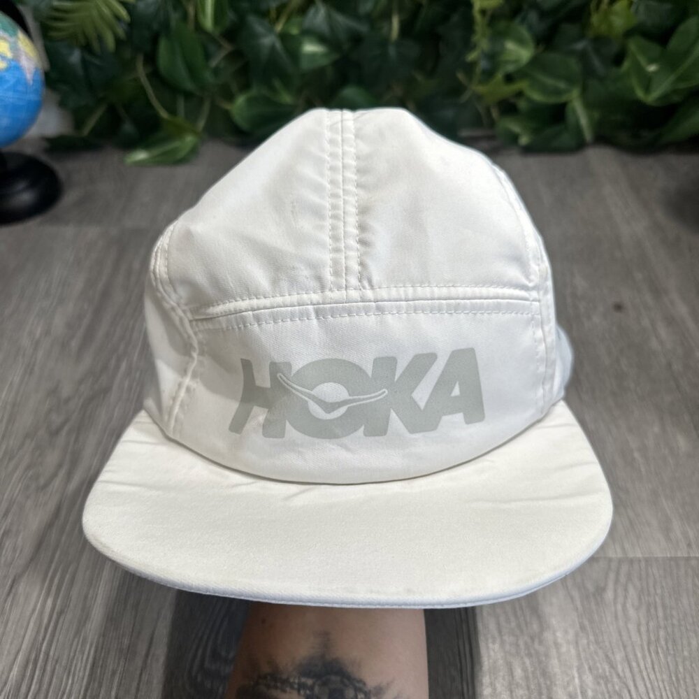 - Hoka One One Hat Cap Mens White Adjustable 5 Panel Time To Fly Running J…